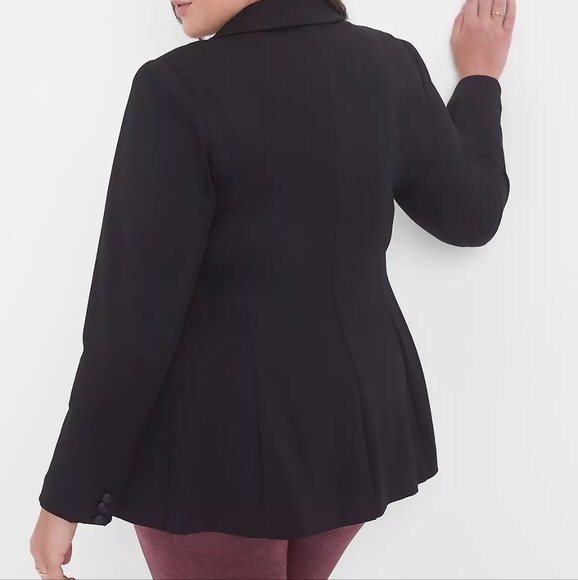 Lane Bryant The Bryant blazer sz 28 black double breasted buttons - Picture 2 of 8